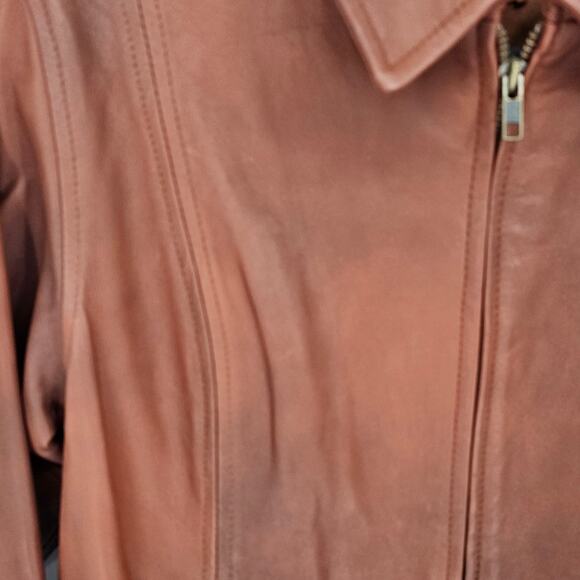 The Territory Ahead Vintage Brown Genuine Leather Zip Up Retro Biker Jacket S - Picture 4 of 10
